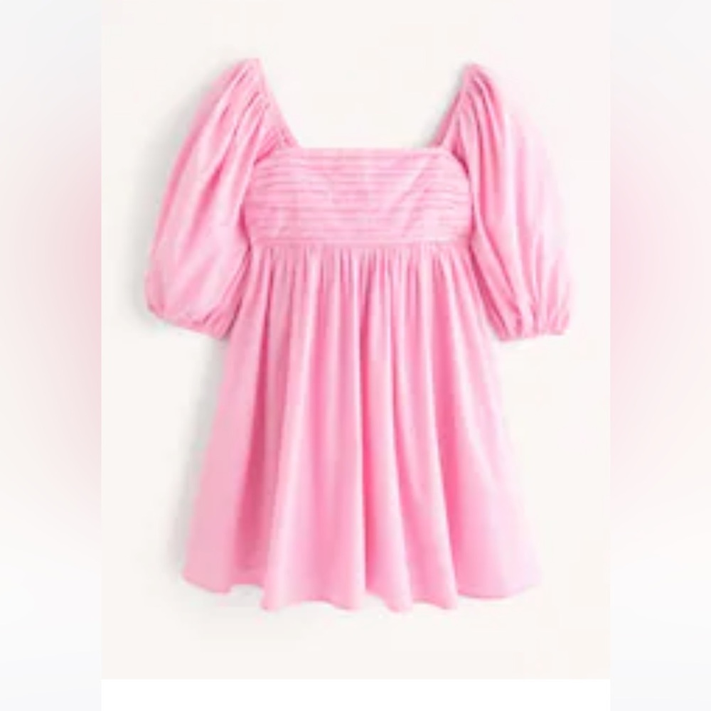 Abercrombie Emerson Ruched Puff Sleeve Mini Dress